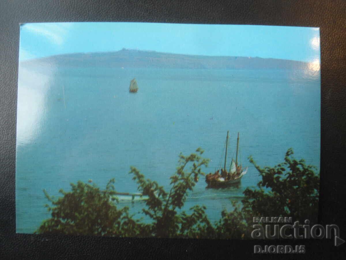 SOZOPOL - coasta insulei "Sf. Nicolae", carte poștală veche