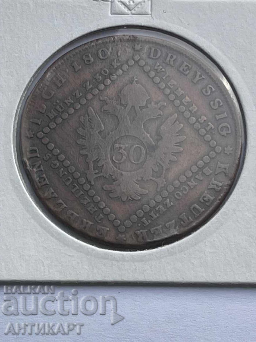 Austrian Copper Coin, 30 Kreuzer, 1807