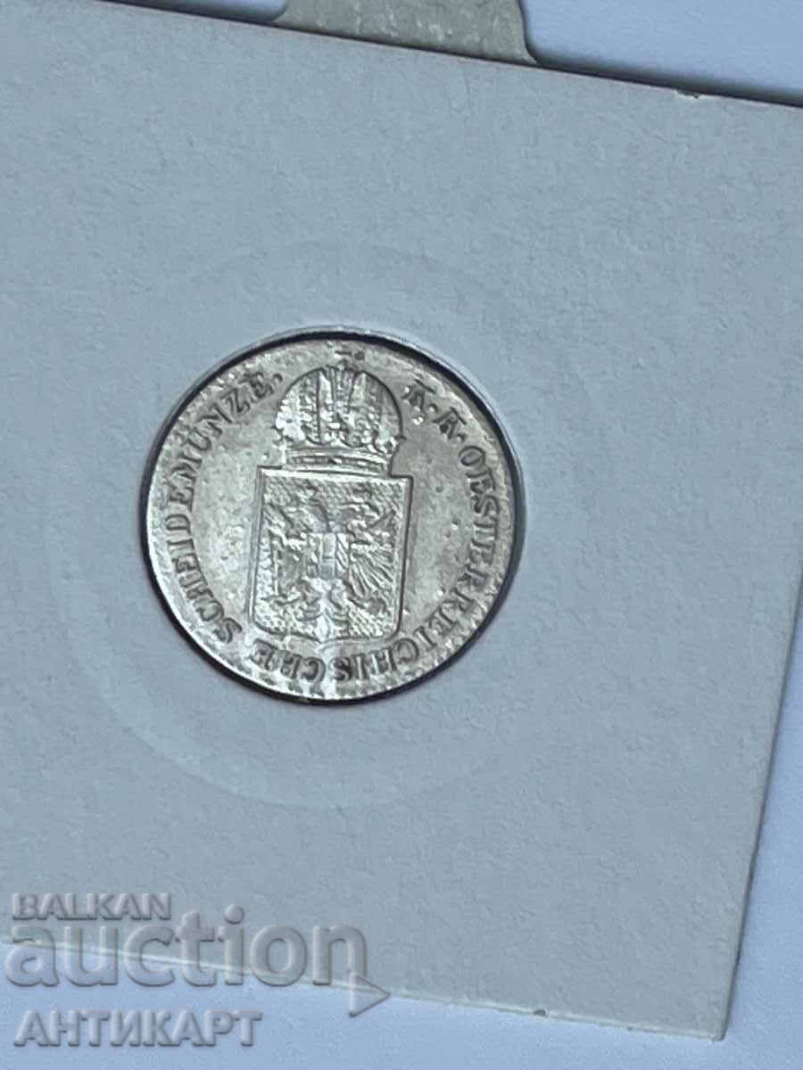 Delivery of #2 row silver coin Austria 6 kreuzer 1849 excellent