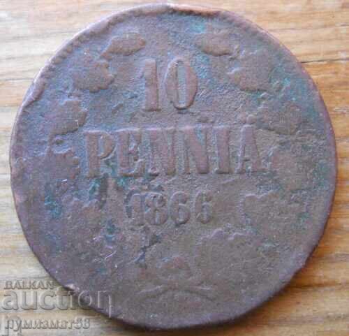 10 peni 1866 - Rusia (pentru Finlanda) 10 peni 1866 - Rusia (pentru Finlanda)