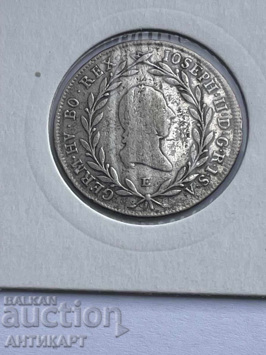 Σπάνιο ασημένιο νόμισμα Αυστρία 20 κρόιτσερ 1788 E με τιμή € 27.00 | 52.81 BGN