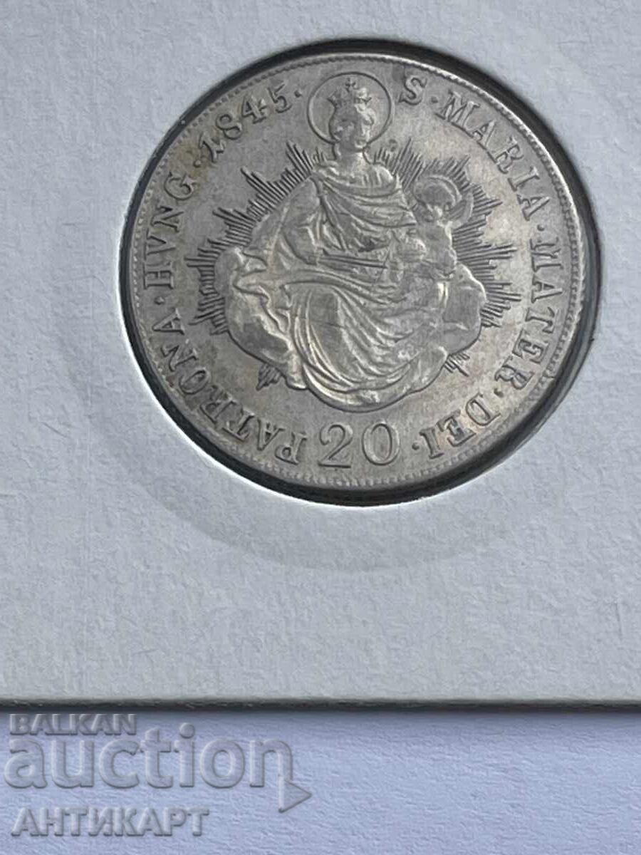 Σπάνιο ασημένιο νόμισμα Αυστρία 20 κρόιτσερ 1845