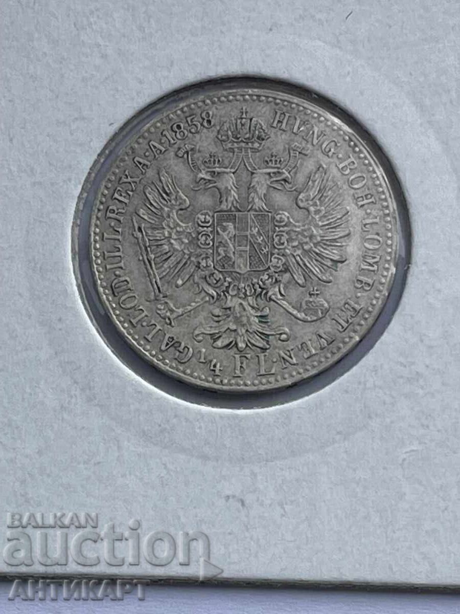 Σπάνιο ασημένιο νόμισμα Αυστρία 1/4 φλορίνι 1858