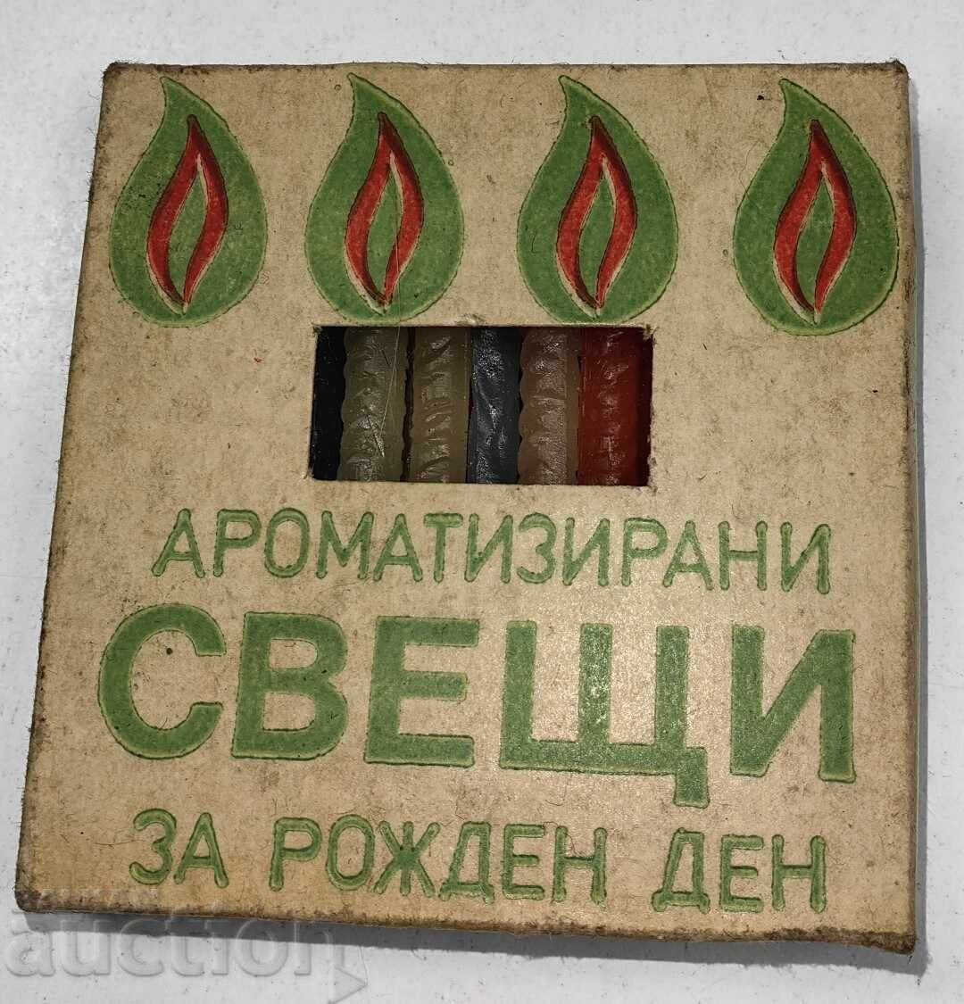 Scented candles for birthday, unused social box