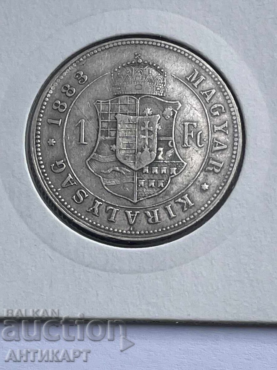 Rară monedă de argint Ungaria 1 forint 1888 excelentă