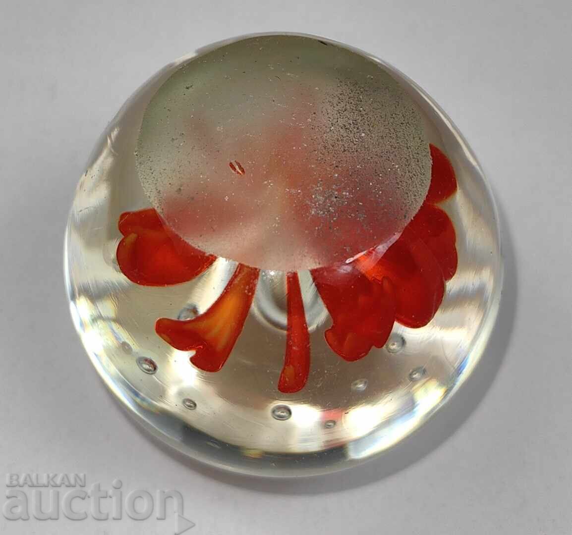 СТЪКЛЕНА ФИГУРА СТАТУЕТКА ПРЕСПАПИЕ ОТЛИЧНО ЦВЕТЕ ЦВЕТЯ - 7