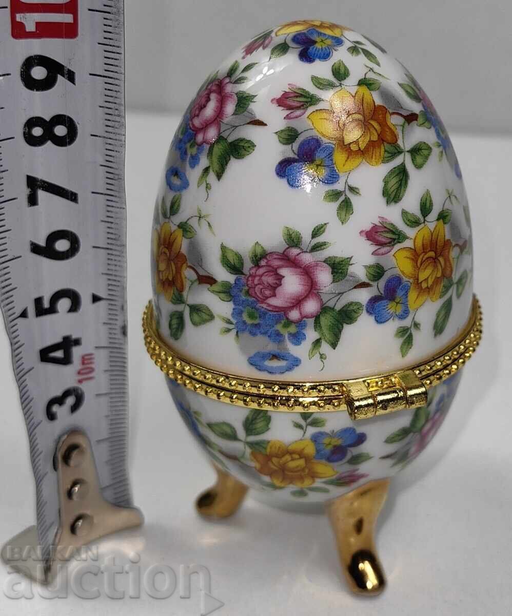 Μεγάλο πορσελάνινο αυγό κουτί για κοσμήματα - 5