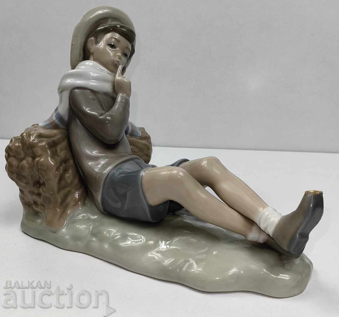 LARGE PORCELAIN STATUETTE FIGURE SCULPTURE WITH NOTATION - 5