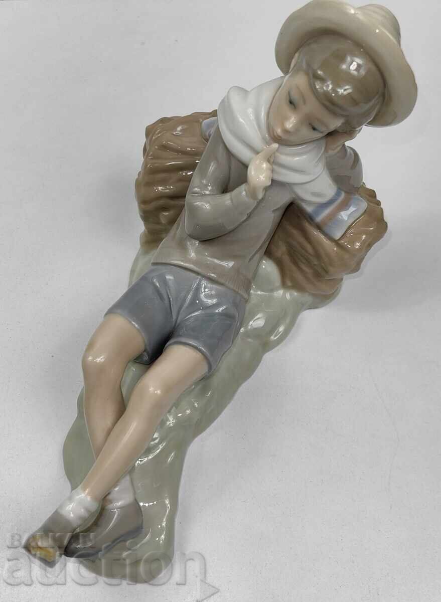 LARGE PORCELAIN STATUETTE FIGURE SCULPTURE WITH NOTATION - 7