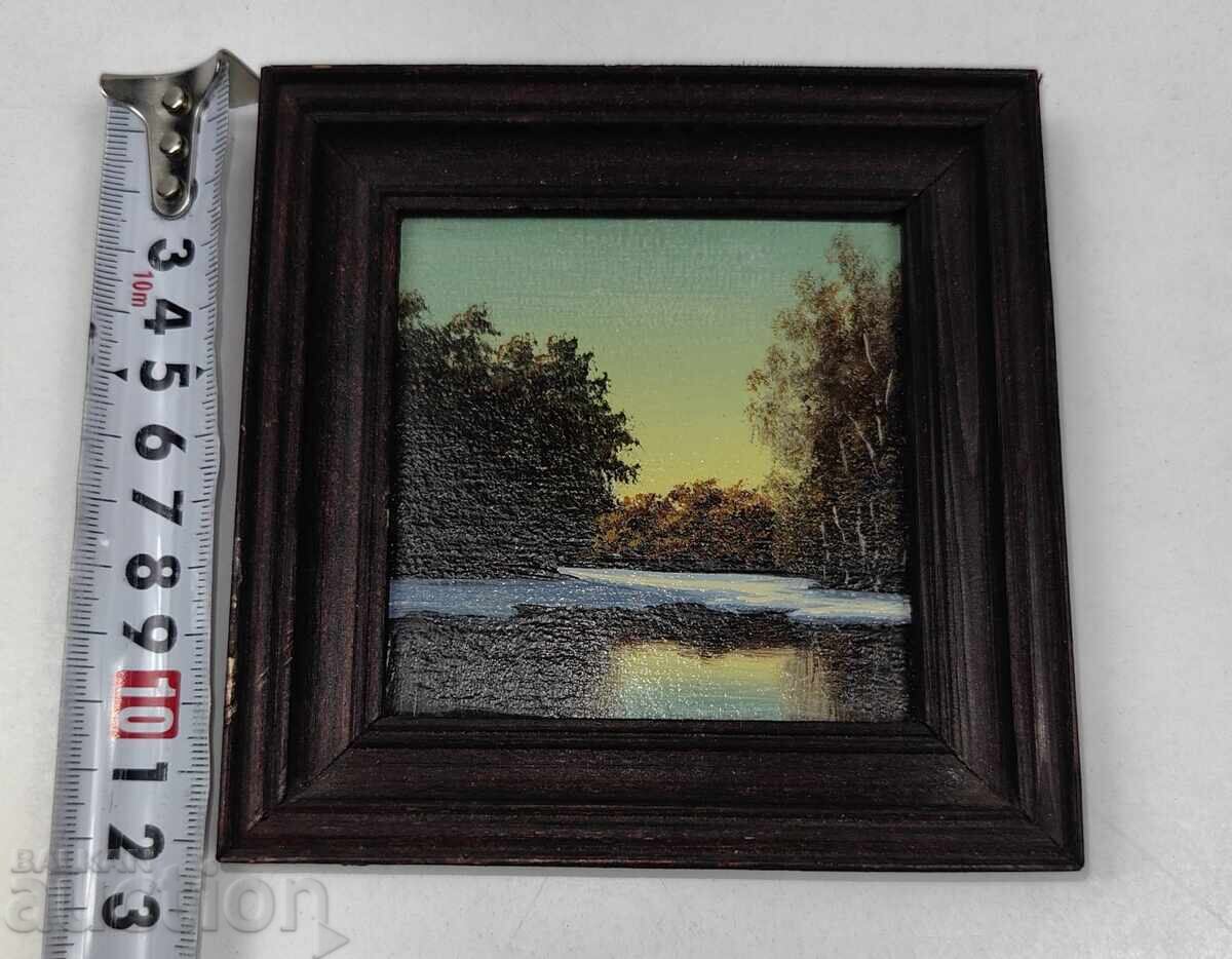 Доставка на МАЛКА МИНИАТЮРНА МАСЛЕНА КАРТИНА РАМКА МАСЛО ПЕЙЗАЖ Доставка на МАЛКА МИНИАТЮРНА МАСЛЕНА КАРТИНА РАМКА МАСЛО ПЕЙЗАЖ