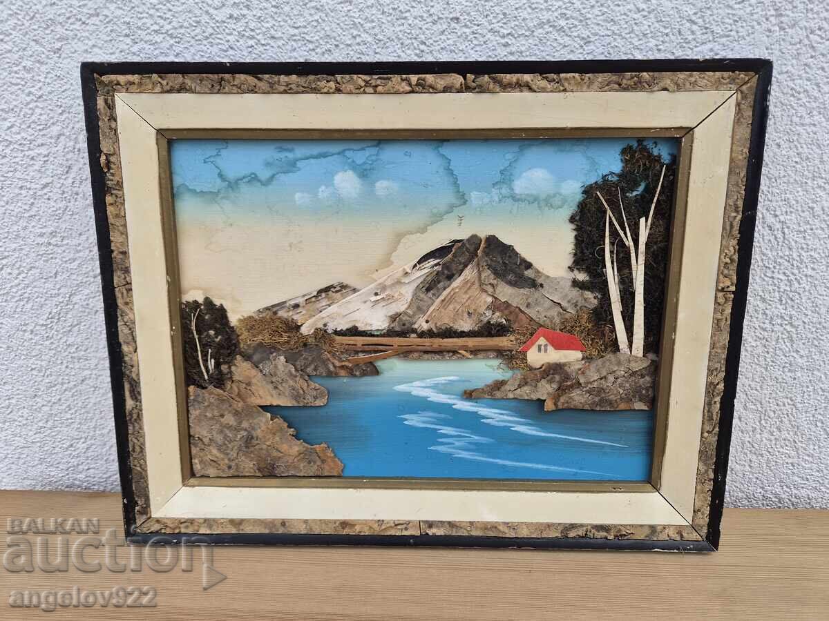 Auction Beautiful decoupage picture on fiberboard!!! Auction Beautiful decoupage picture on fiberboard!!!