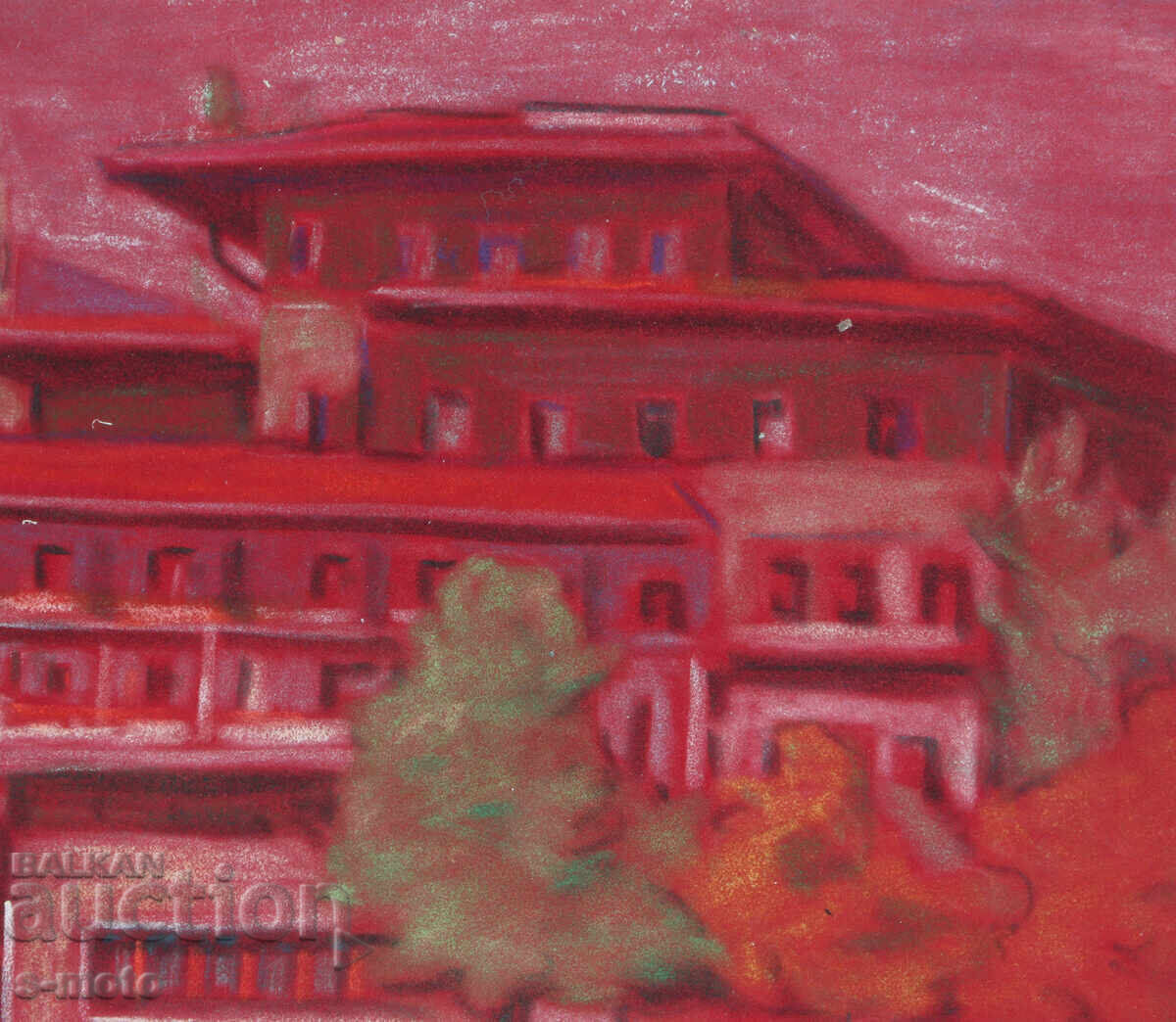 Pictură pastel peisaj urban - 5