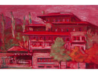 Pictură pastel peisaj urban