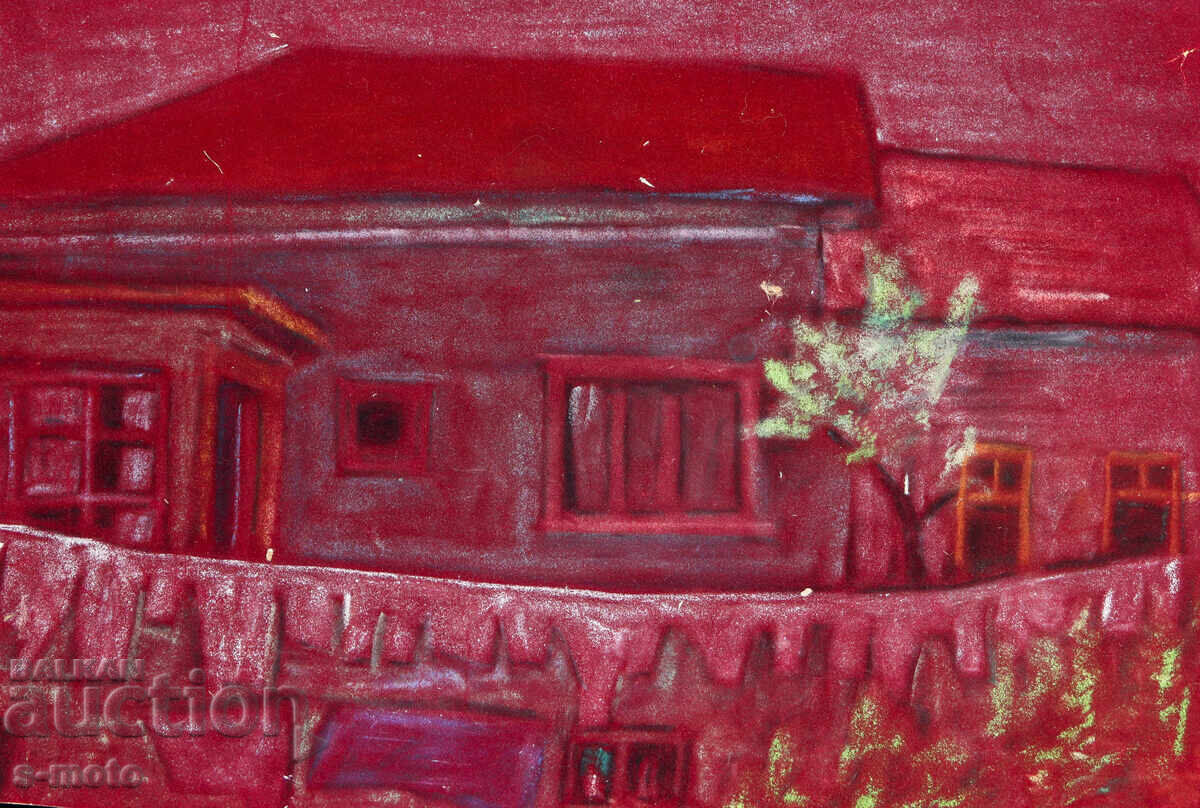 Картина пастел градски пейзаж