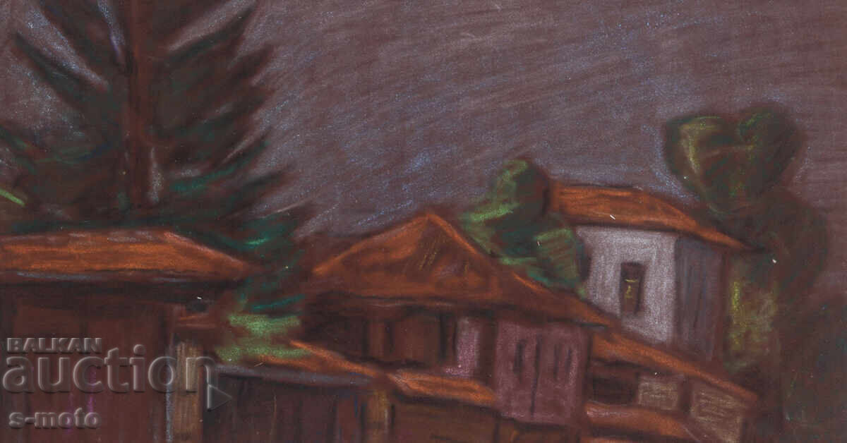 Livrarea Pictură pastel peisaj urban