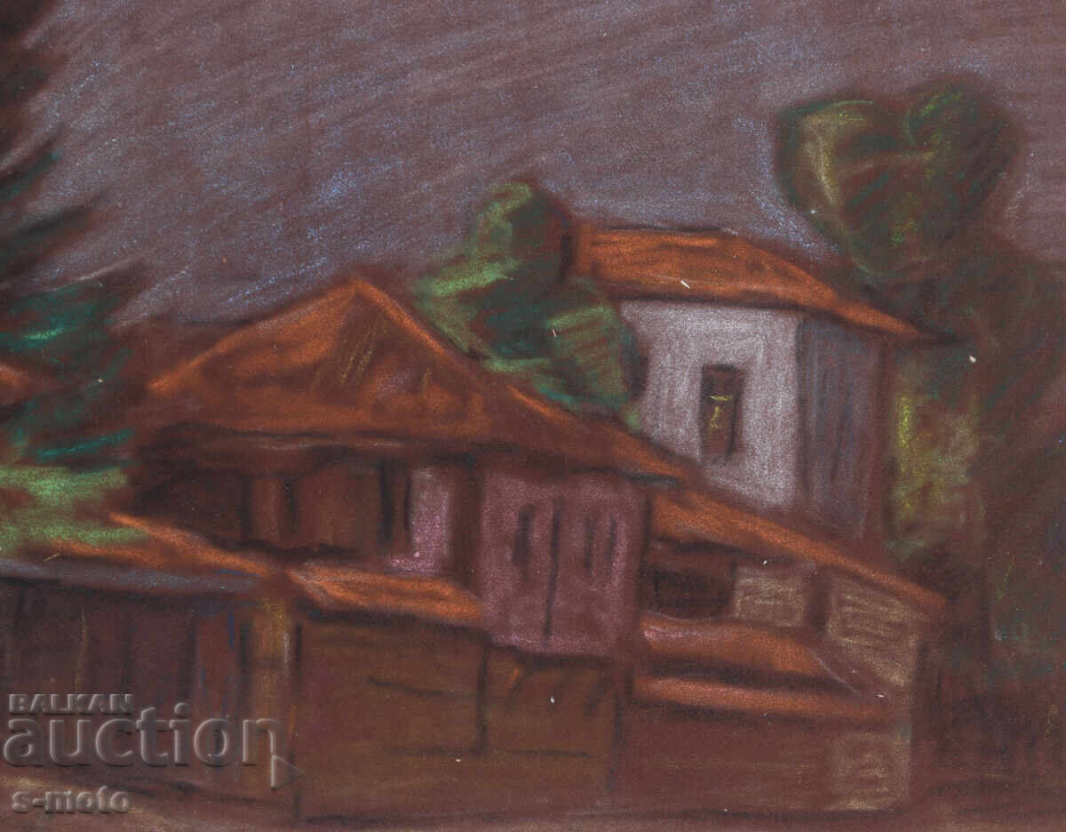 Πίνακας παστέλ αστικό τοπίο - 5