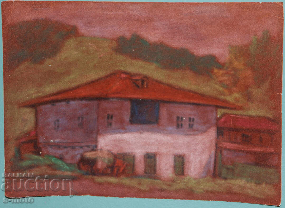 Pictură pastel peisaj urban cu preț € 100.00 | 195.58 BGN