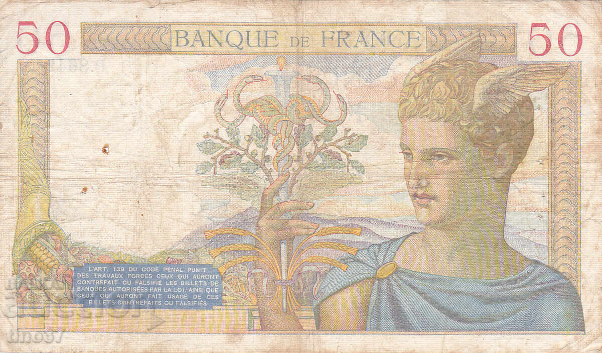 Licitație tino37 - FRANȚA - 50 FRANCI - 1938 Licitație tino37 - FRANȚA - 50 FRANCI - 1938