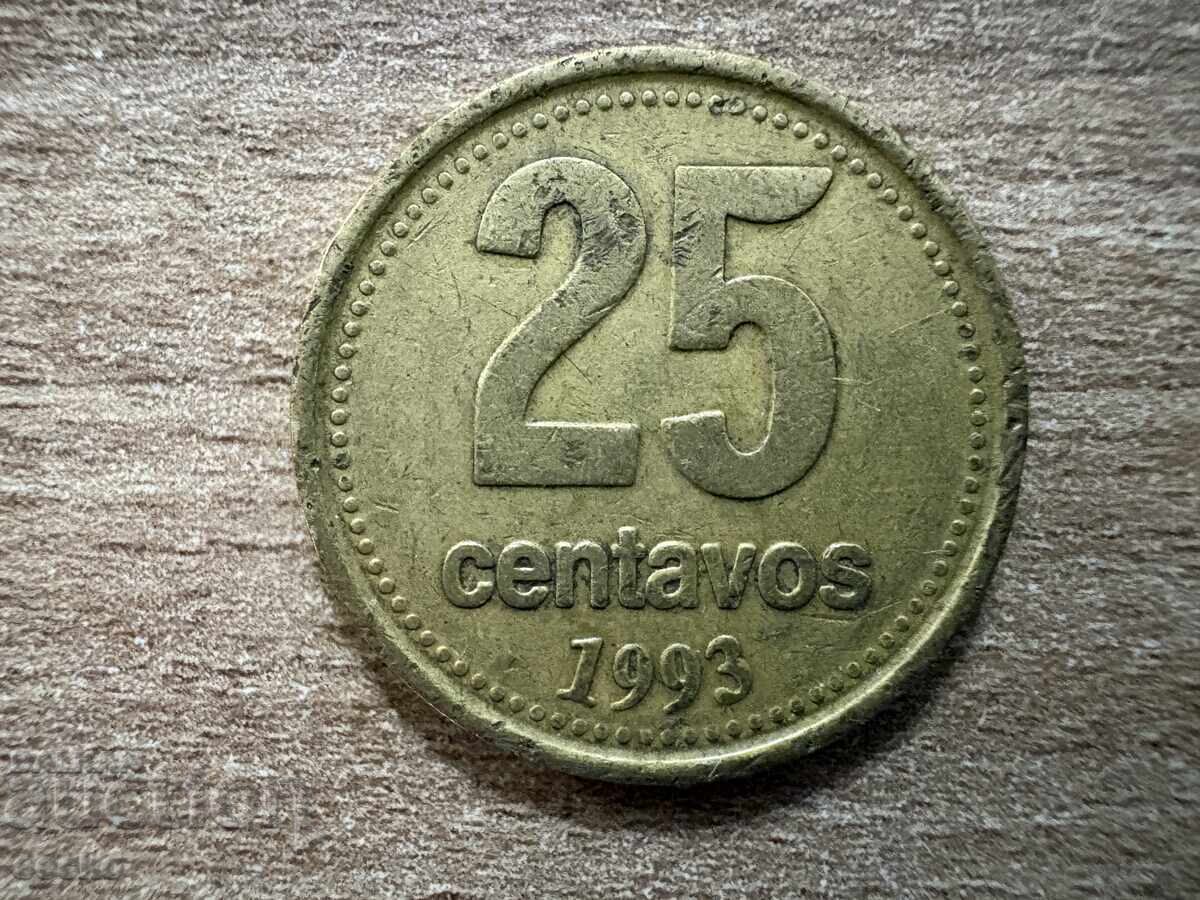 Argentina - 25 Centavos (1993)