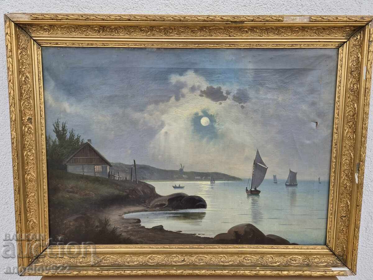 Licitație Pictură în ulei pe pânză a autorului vechi!!!