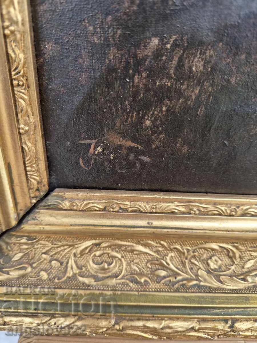 Pictură în ulei pe pânză a autorului vechi!!! - 5