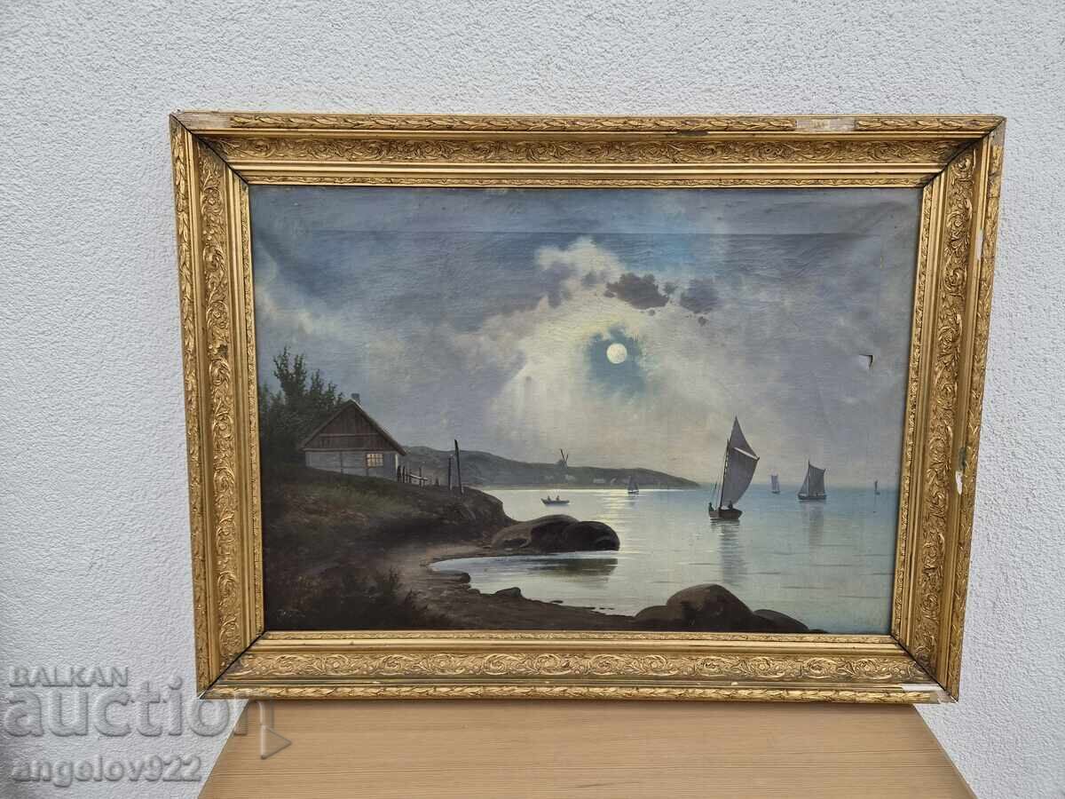 Pictură în ulei pe pânză a autorului vechi!!!