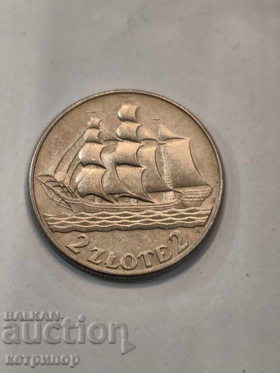 2 злоти Полша 1936 г сребърна