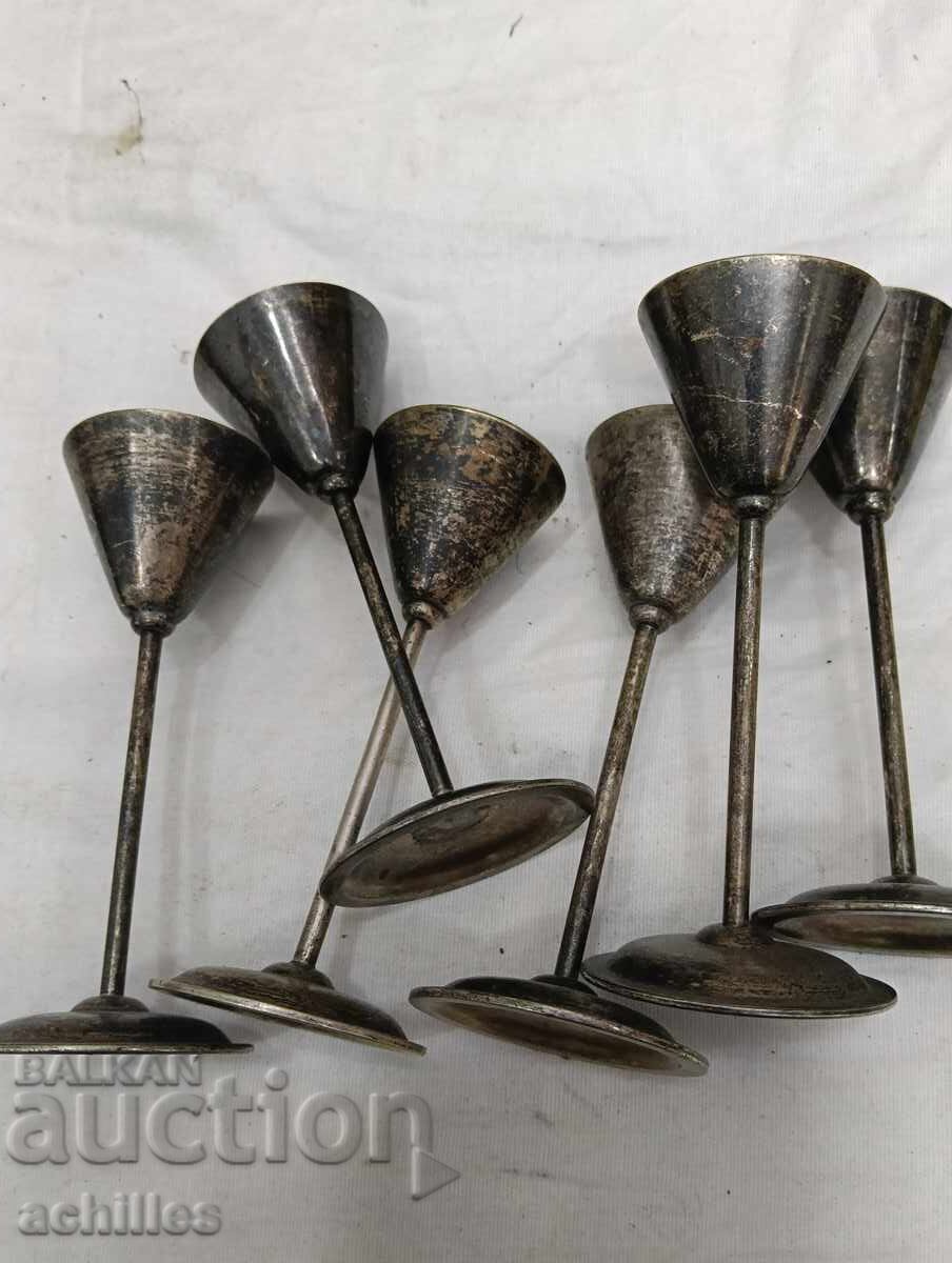 Pahare de lichior placate cu argint Pahare de lichior placate cu argint