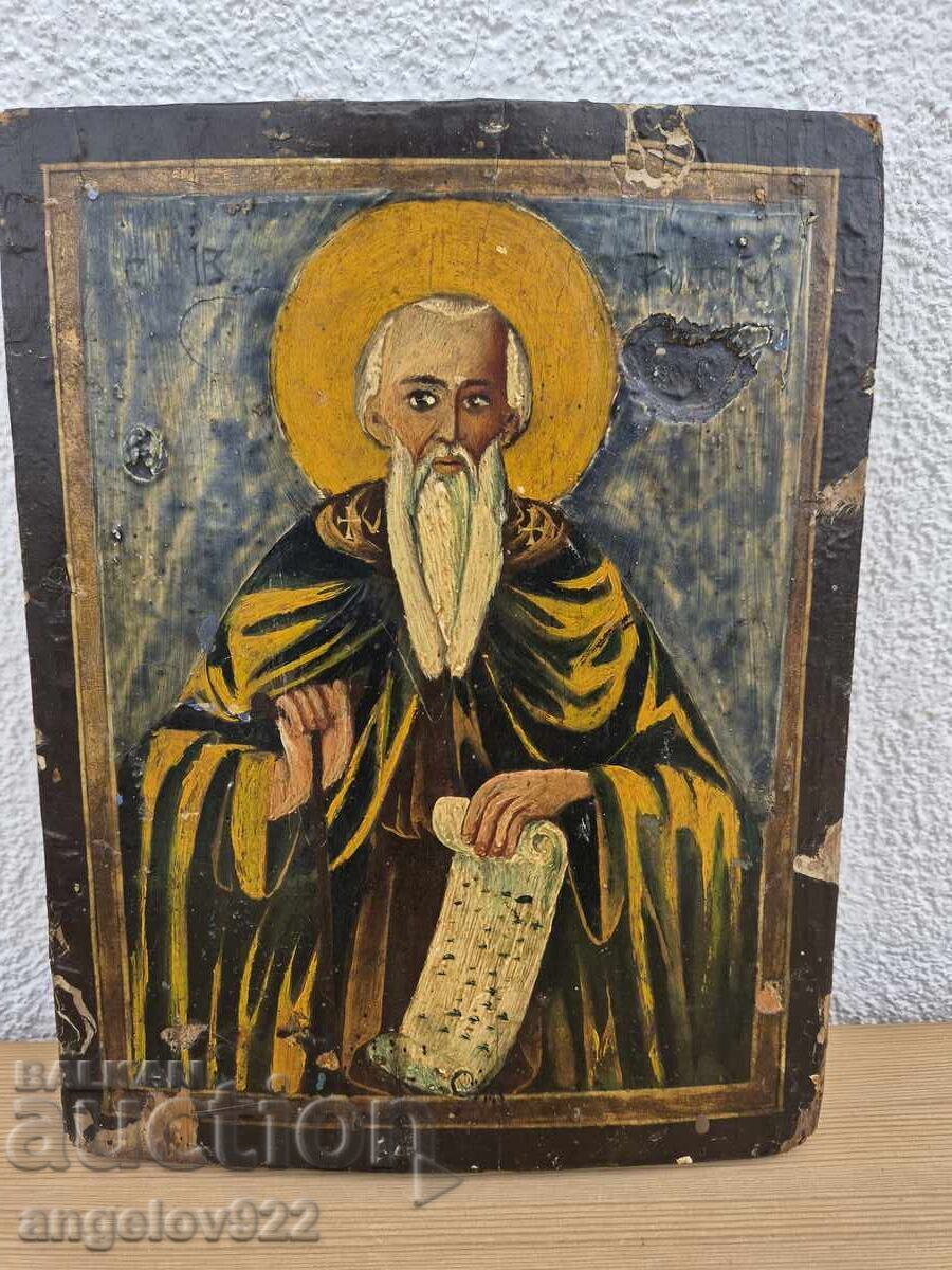 Licitație Veche Icoană Pictată Sfântul Ioan de Rila