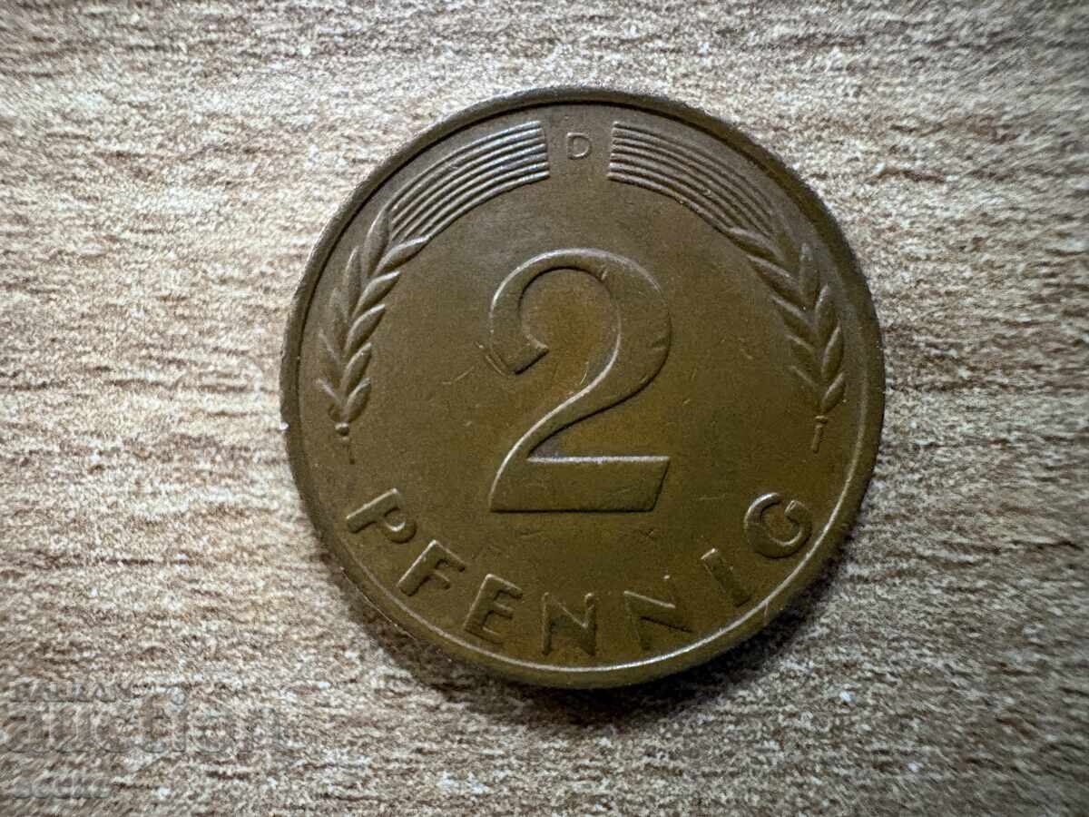 Германия - 2 пфенига (1961) - D