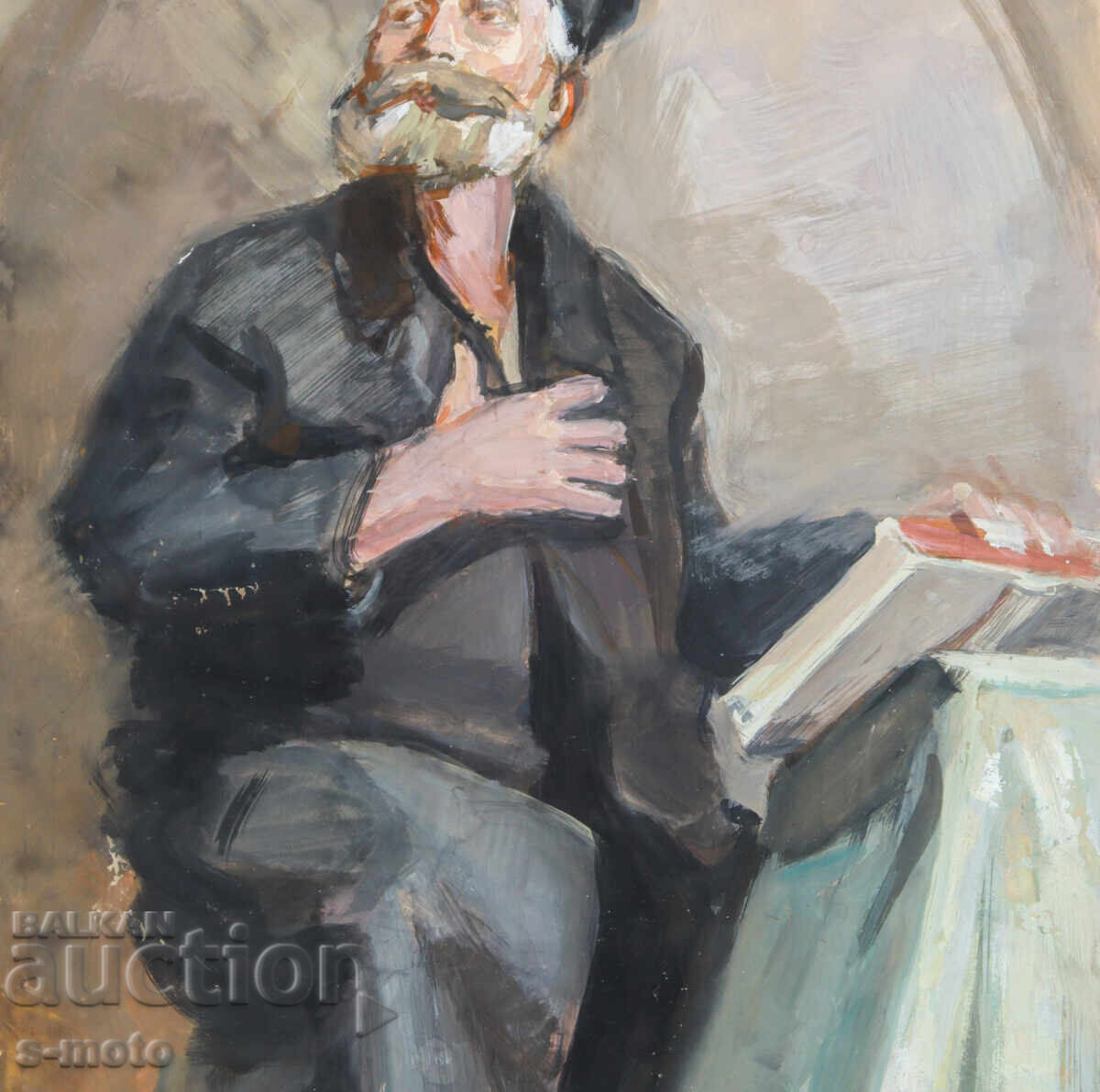 Tablou vechi compoziție figurativă portret - 5