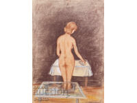 Παλιά ζωγραφιά πορτρέτο γυμνό σώμα