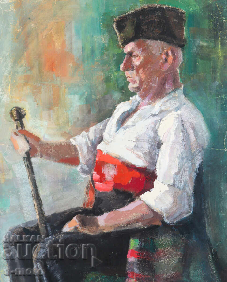 Стара картина фигурална композиция портрет