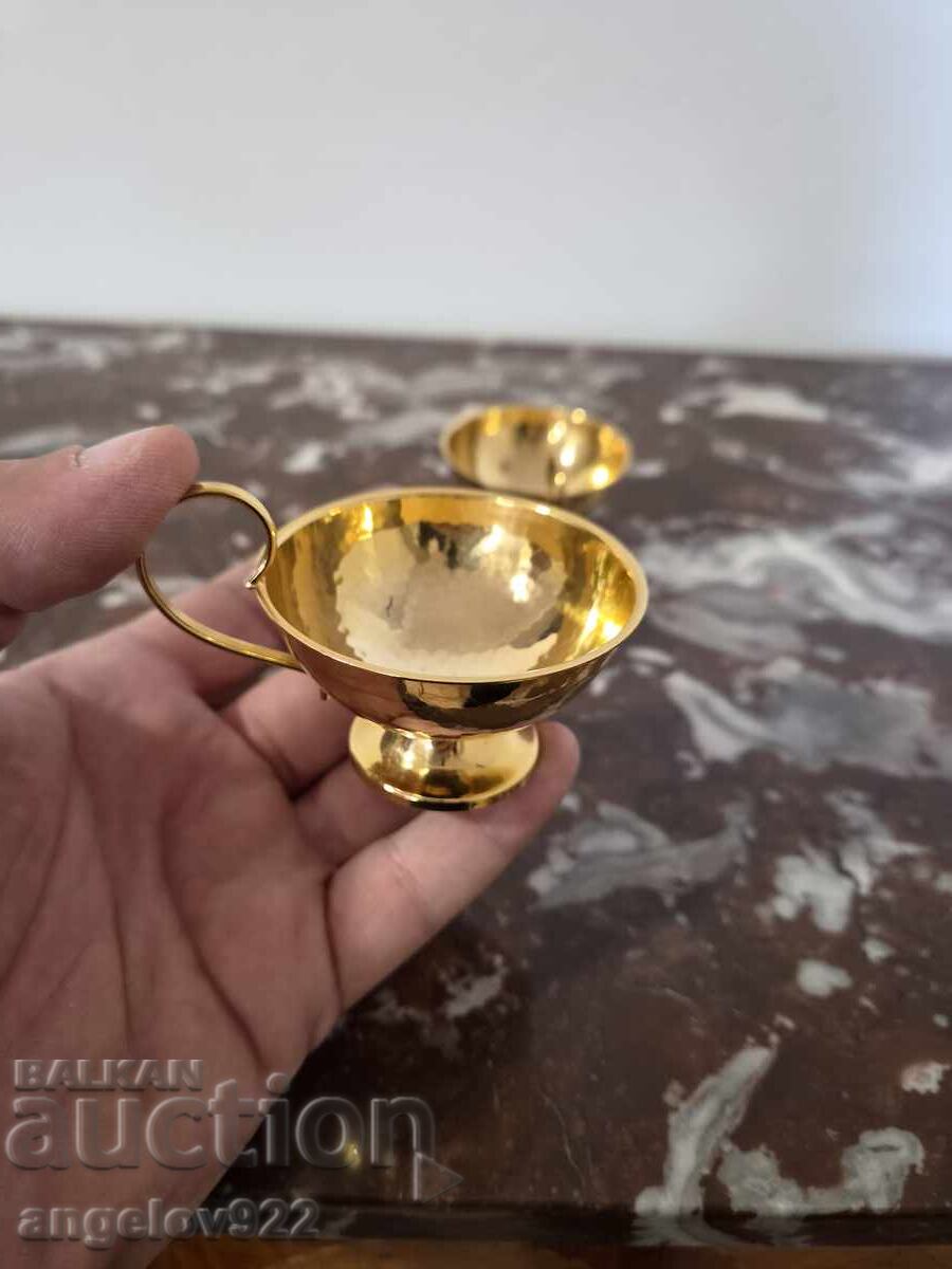 Beautiful metal coffee cups with gilding!!! - 5