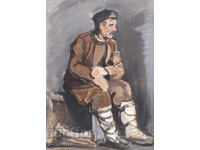 Стара картина темпера портрет на мъж