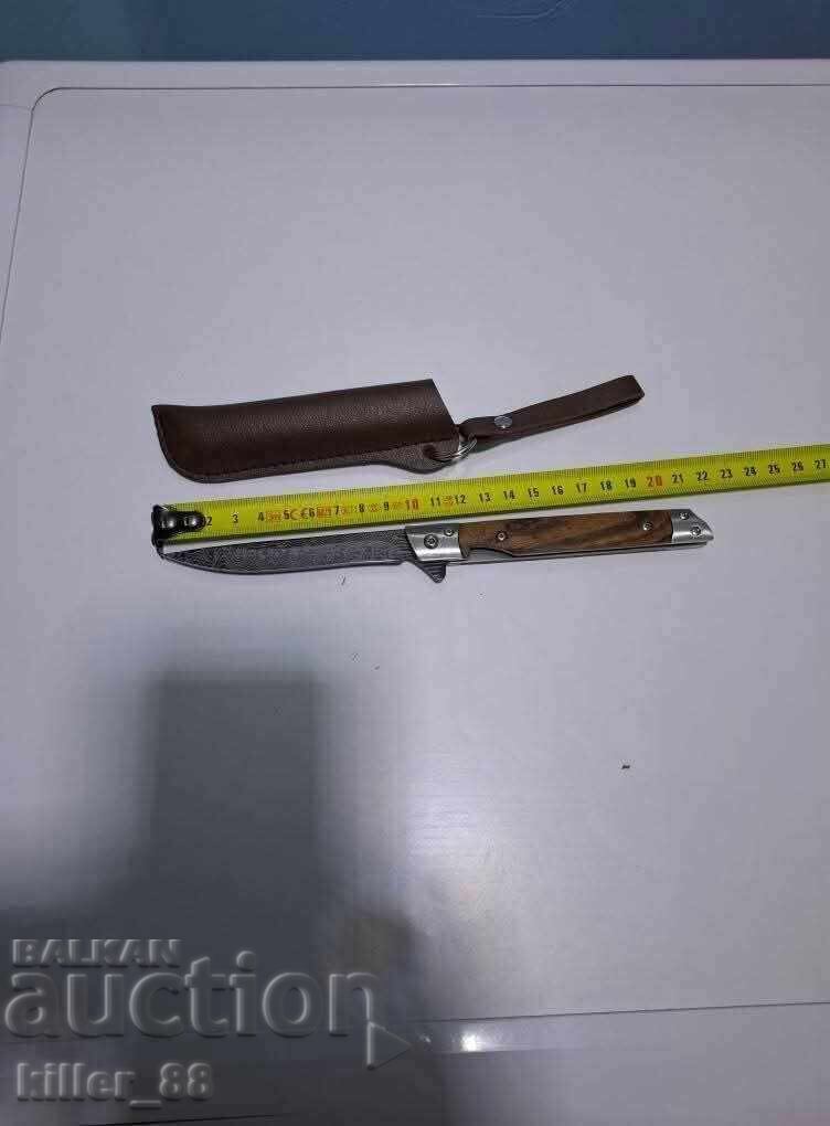 Auction Folding pocket knife with sheath quite sharp Auction Folding pocket knife with sheath quite sharp