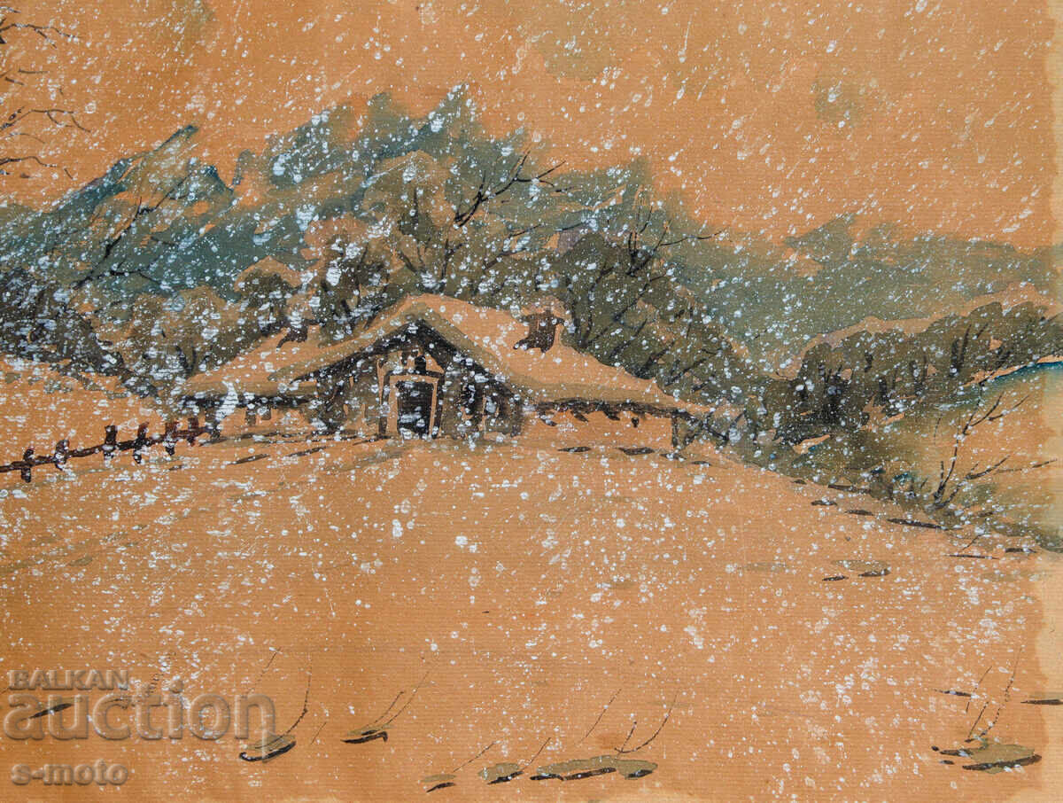 Παράδοση Παλιά ζωγραφιά τοπίο ακουαρέλα