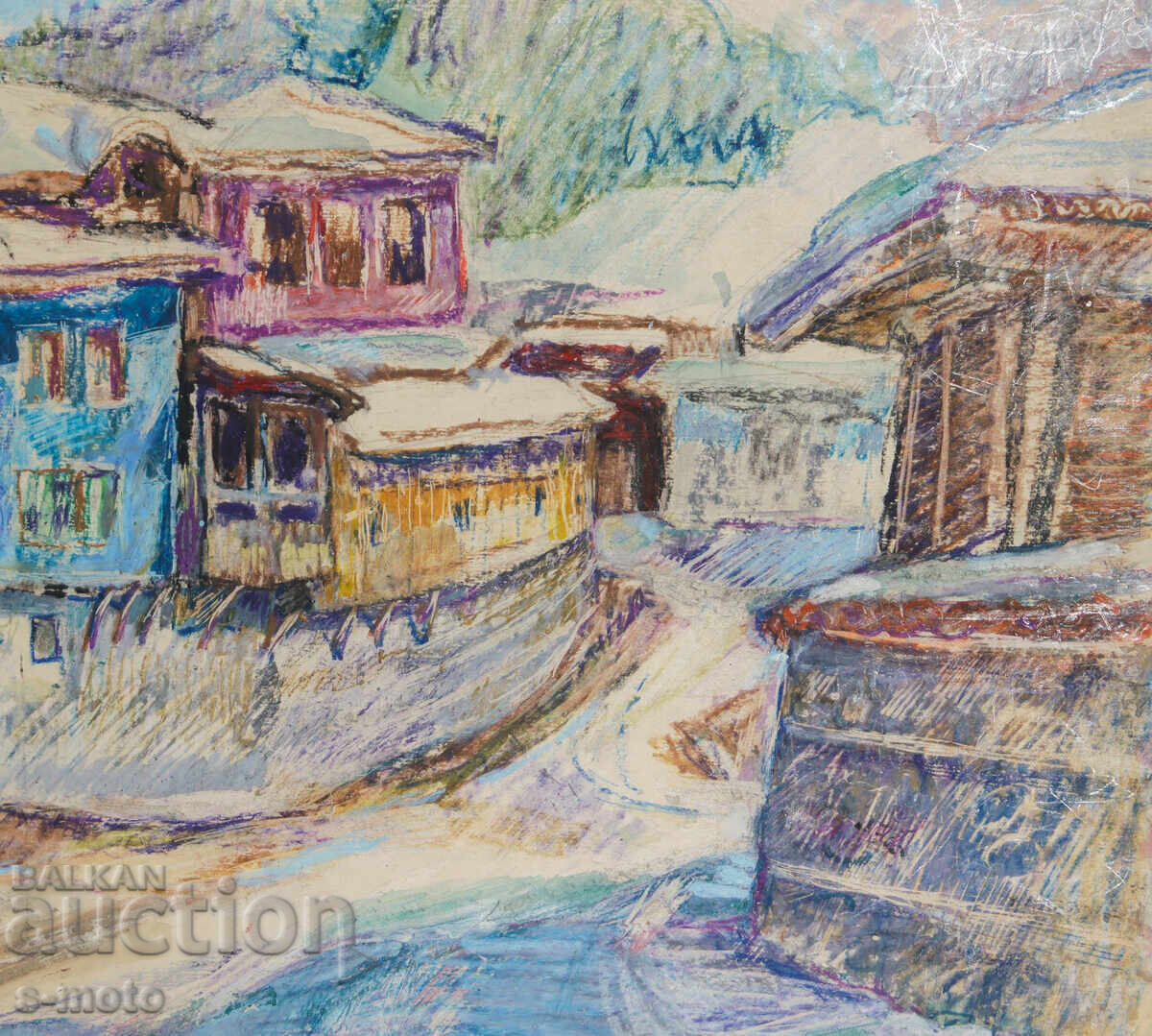 Old painting landscape from Lovech pastel - 5 Old painting landscape from Lovech pastel - 5