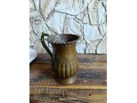 Vintage Ръчно изработена медна кана с бронзова дръжка