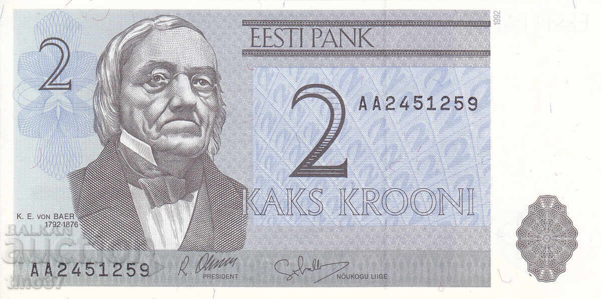 tino37 - ESTONIA - 2 KROONI - 1992 - UNC cu preț € 1.40 | 2.74 BGN