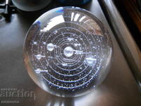 3D glob de cristal cu imaginea Sistemului Solar