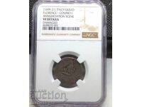 Italia Giulio 1608-1621 Cosimo II de' Medici NGC VF - RARĂ!!!