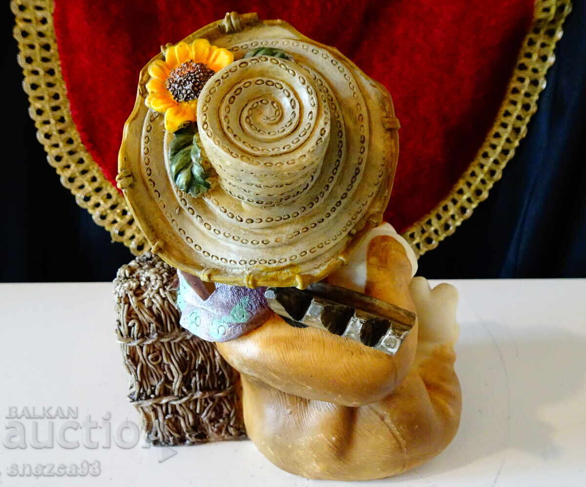 Figurină din porțelan Cățel fermier, pușculiță - 5