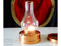 Медна лампа на батерии Made in British C.C.,газена лампа.