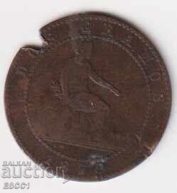 Монета 2 центимос 1870 от Испания с цена € 1.00 | 1.96 лв.