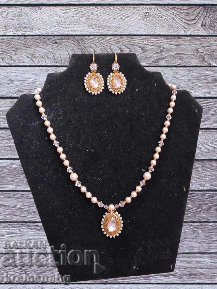 Σετ σκουλαρίκια και κολιέ χειροποίητα