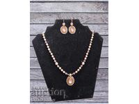 Handmade earrings and necklace set