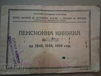 Carnet de pensie 1948, 1949, 1950 document, pașaport, carte