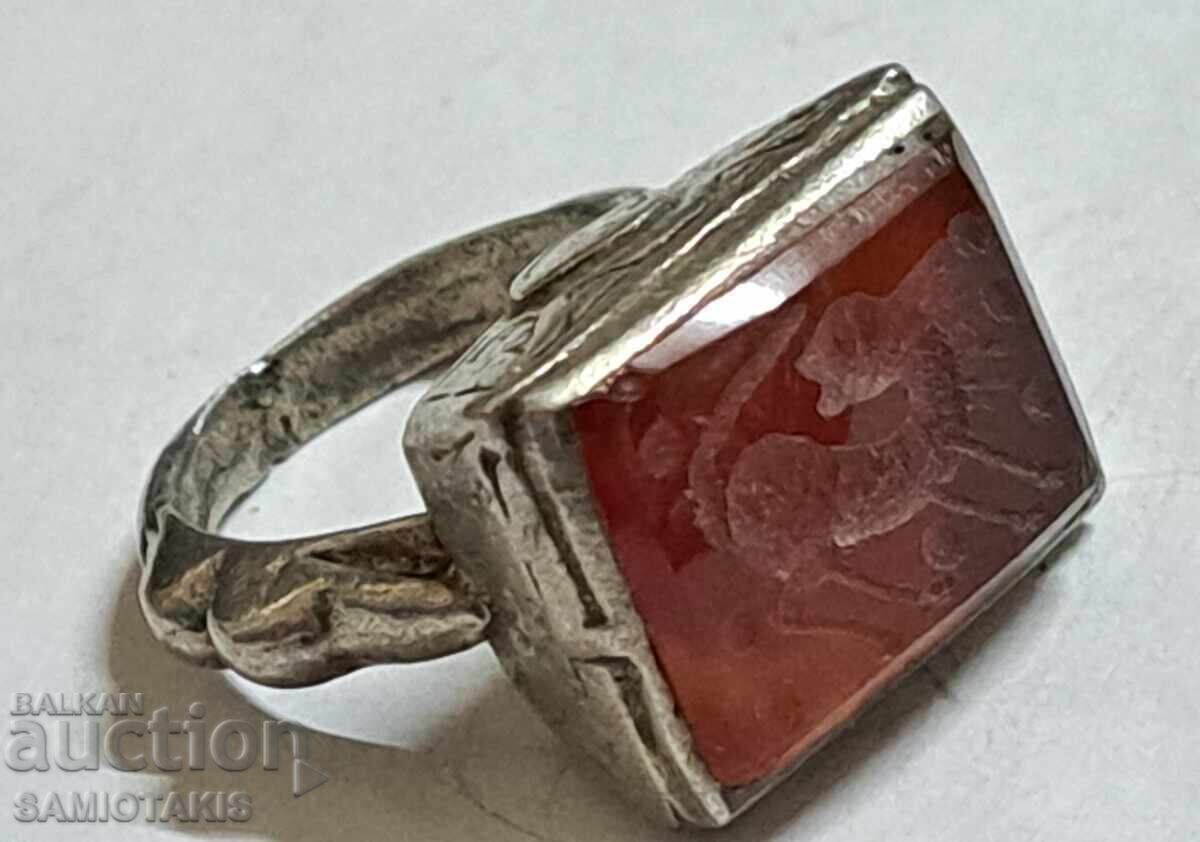 PERSIAN, SILVER RINGS - SEALS FROM THE 18th CENTURY WITH NATURAL