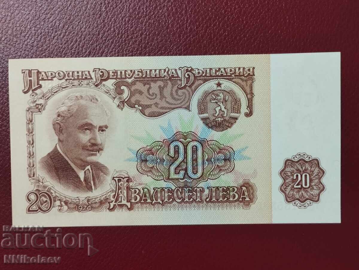 Παράδοση Bulgaria 20 BGN 1974. UNC